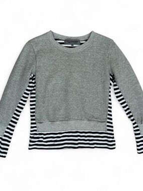 Comme des garçons grey and striped long sleeve